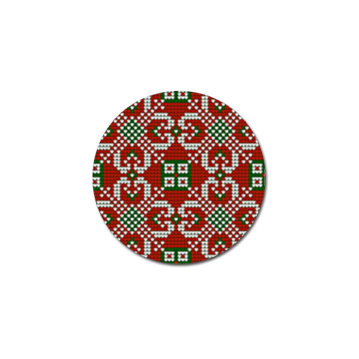 Grandma S Christmas Knitting Pattern Red Green White Colors Golf Ball Marker (4 pack)