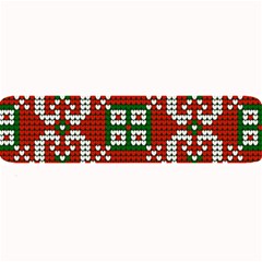 Grandma S Christmas Knitting Pattern Red Green White Colors Large Bar Mats by Vaneshart