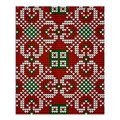 Grandma S Christmas Knitting Pattern Red Green White Colors Shower Curtain 60  X 72  (medium) 