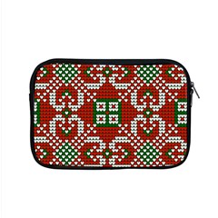 Grandma S Christmas Knitting Pattern Red Green White Colors Apple Macbook Pro 15  Zipper Case