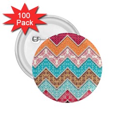 Ethnic Floral Pattern 2 25  Buttons (100 Pack)  by Vaneshart