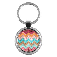 Ethnic Floral Pattern Key Chain (round) by Vaneshart