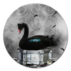 Wonderful Black Swan With Dark Mermaid Magnet 5  (Round)