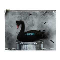 Wonderful Black Swan With Dark Mermaid Cosmetic Bag (xl) by FantasyWorld7