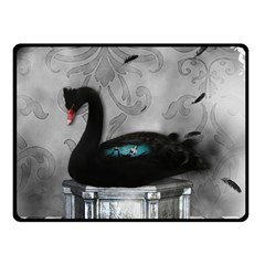 Wonderful Black Swan With Dark Mermaid Double Sided Fleece Blanket (small)  by FantasyWorld7