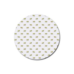 Ant Sketchy Comic Style Motif Pattern Rubber Coaster (round)  by dflcprintsclothing