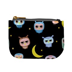 Cute Owl Doodles With Moon Star Seamless Pattern Mini Coin Purse