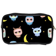 Cute Owl Doodles With Moon Star Seamless Pattern Toiletries Bag (one Side)