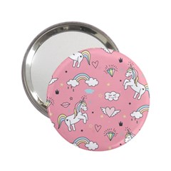 Cute Unicorn Seamless Pattern 2 25  Handbag Mirrors