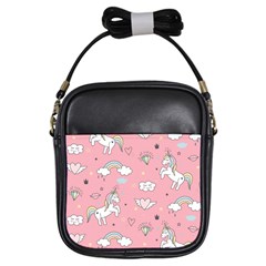 Cute Unicorn Seamless Pattern Girls Sling Bag by Vaneshart