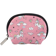 Cute Unicorn Seamless Pattern Accessory Pouch (small)