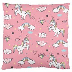 Cute Unicorn Seamless Pattern Standard Flano Cushion Case (one Side)