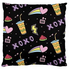 Cute Girl Things Seamless Background Large Cushion Case (two Sides) by Vaneshart