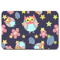 Owl Stars Pattern Background Large Doormat  by Vaneshart