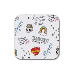 Abstract Fashion Background Suitable Fabric Printing Rubber Coaster (square) 