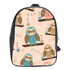 Seamless Pattern Owls Dream Cute Style Fabric School Bag (large) by Vaneshart