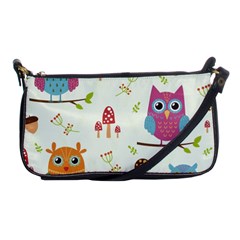 Forest Seamless Pattern With Cute Owls Shoulder Clutch Bag