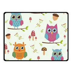 Forest Seamless Pattern With Cute Owls Double Sided Fleece Blanket (small)  by Vaneshart
