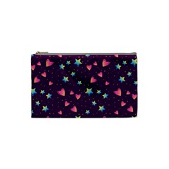Colorful Stars Hearts Seamless Vector Pattern Cosmetic Bag (small) by Vaneshart
