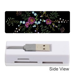 Embroidery Trend Floral Pattern Small Branches Herb Rose Memory Card Reader (stick)