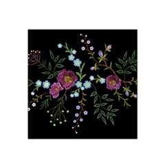Embroidery Trend Floral Pattern Small Branches Herb Rose Satin Bandana Scarf by Vaneshart