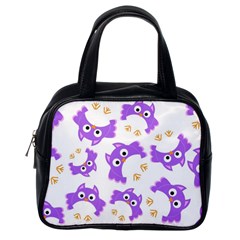 Purple Owl Pattern Background Classic Handbag (one Side) by Vaneshart