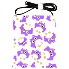 Purple Owl Pattern Background Shoulder Sling Bag