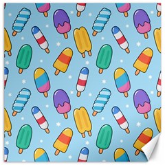 Cute Kawaii Ice Cream Seamless Pattern Canvas 16  X 16  by Vaneshart