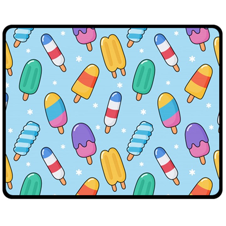 Cute Kawaii Ice Cream Seamless Pattern Fleece Blanket (Medium) 