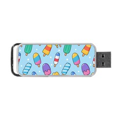 Cute Kawaii Ice Cream Seamless Pattern Portable Usb Flash (two Sides)