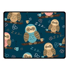 Seamless Pattern Owls Dreaming Double Sided Fleece Blanket (small)  by Vaneshart