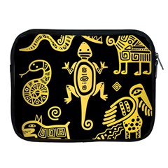 Mexican Culture Golden Tribal Icons Apple Ipad 2/3/4 Zipper Cases