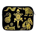 Mexican Culture Golden Tribal Icons Apple iPad 2/3/4 Zipper Cases Front