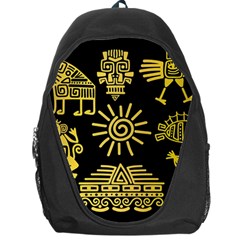 Maya Style Gold Linear Totem Icons Backpack Bag