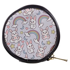 Seamless Pattern With Cute Rabbit Character Mini Makeup Bag