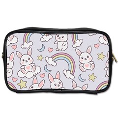 Seamless Pattern With Cute Rabbit Character Toiletries Bag (two Sides)