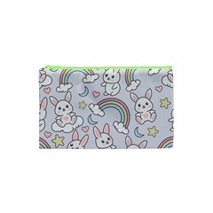 Seamless Pattern With Cute Rabbit Character Cosmetic Bag (xs)