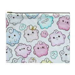 Cute Doodle Cartoon Seamless Pattern Cosmetic Bag (xl)