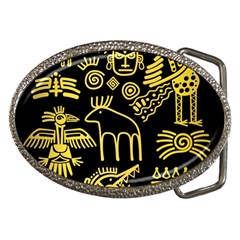 Golden Indian Traditional Signs Symbols Belt Buckles