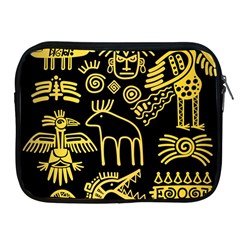 Golden Indian Traditional Signs Symbols Apple Ipad 2/3/4 Zipper Cases