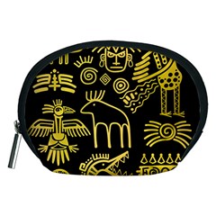 Golden Indian Traditional Signs Symbols Accessory Pouch (medium)