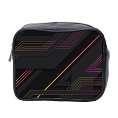 Gradient Geometric Shapes Dark Background Mini Toiletries Bag (two Sides)