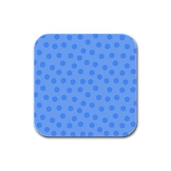 Dots With Points Light Blue Rubber Square Coaster (4 Pack)  by AinigArt