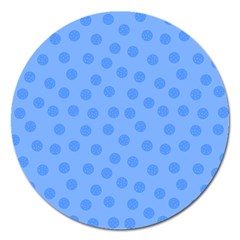 Dots With Points Light Blue Magnet 5  (round) by AinigArt