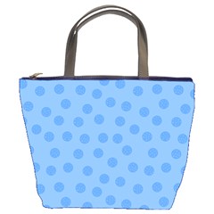 Dots With Points Light Blue Bucket Bag by AinigArt