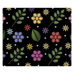 Embroidery Seamless Pattern With Flowers Double Sided Flano Blanket (small) 