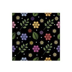 Embroidery Seamless Pattern With Flowers Satin Bandana Scarf by Vaneshart