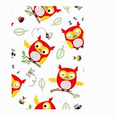 Seamless Pattern Vector Owl Cartoon With Bugs Large Garden Flag (two Sides) by Vaneshart