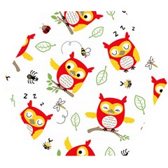 Seamless Pattern Vector Owl Cartoon With Bugs Wooden Puzzle Hexagon by Vaneshart
