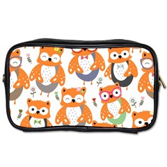 Cute Colorful Owl Cartoon Seamless Pattern Toiletries Bag (two Sides)